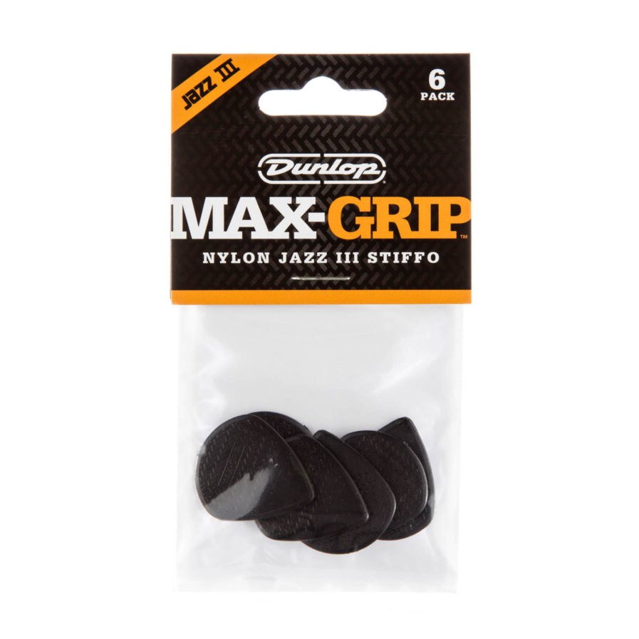 DUNLOP Médiators Max-Grip Jazz III x 6 Stiffo