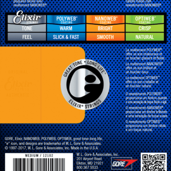 ELIXIR Cordes Électriques Nanoweb Jeu Medium 11-49