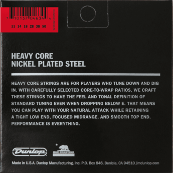 DUNLOP Cordes Electriques Heavy Core Jeu Heavier 11-50