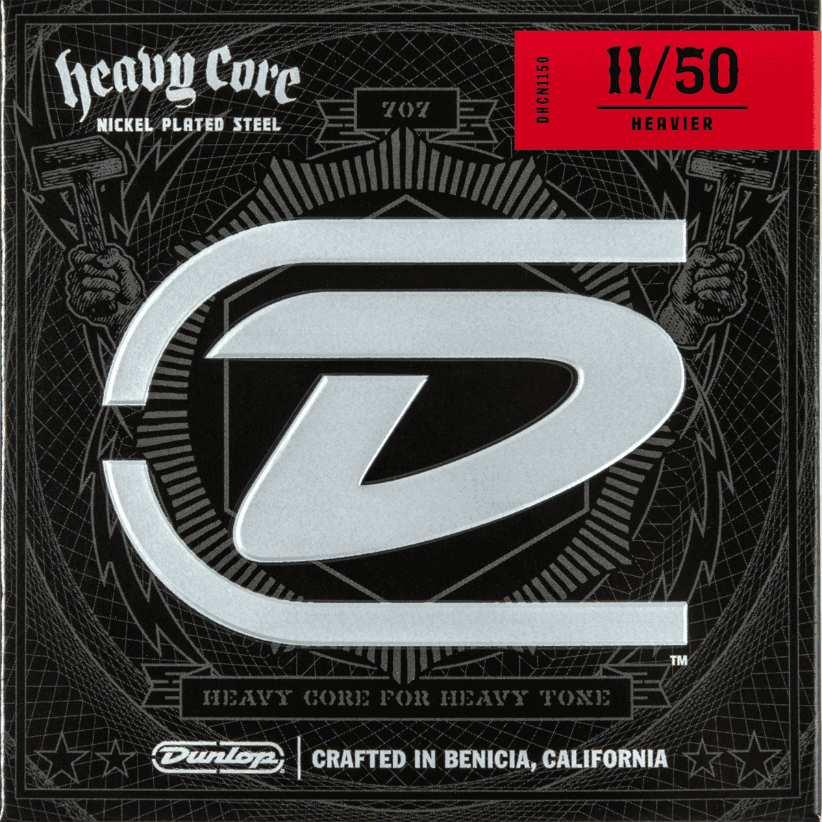 DUNLOP Cordes Electriques Heavy Core Jeu Heavier 11-50 - CDU-DHCN1150-B DUNLOP Cordes Electriques Heavy Core Jeu Heavier 11-50