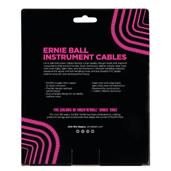 ERNIE BALL Cable Instrument Spirale Jack Jack 9 14 M Noir