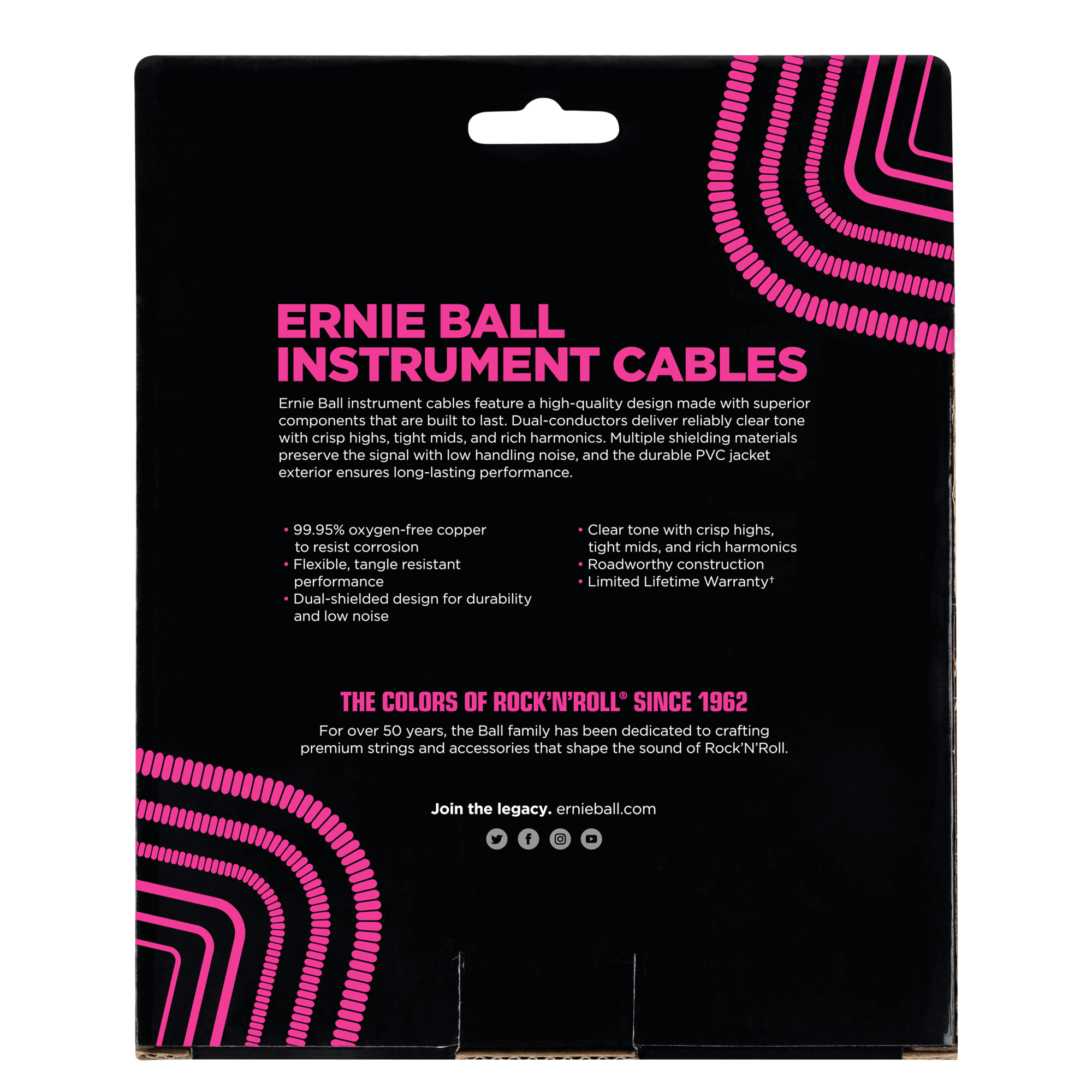 ERNIE BALL Cable Instrument Spirale Jack Jack 9 14 M Noir - 50 ERNIE BALL Cable Instrument Spirale Jack Jack 9 14 M Noir