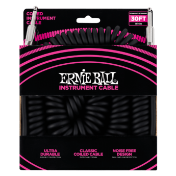 ERNIE BALL Cable Instrument Spirale Jack Jack 9 14 M Noir