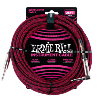 ERNIE BALL Cable Instrument Gaine Tressee Droit Coude 7 62 M Rouge