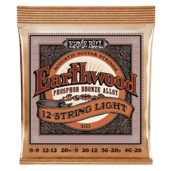 ERNIE BALL Cordes Acoustiques Earthwood Phosphor Bronze Jeu Light 12 Cordes 9 46