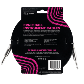 ERNIE BALL Cable Instrument Classic Jack Jack 6 09 M Noir