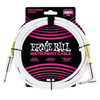 ERNIE BALL Cable Instrument Classic Jack Jack Coude 3 05 M Blanc