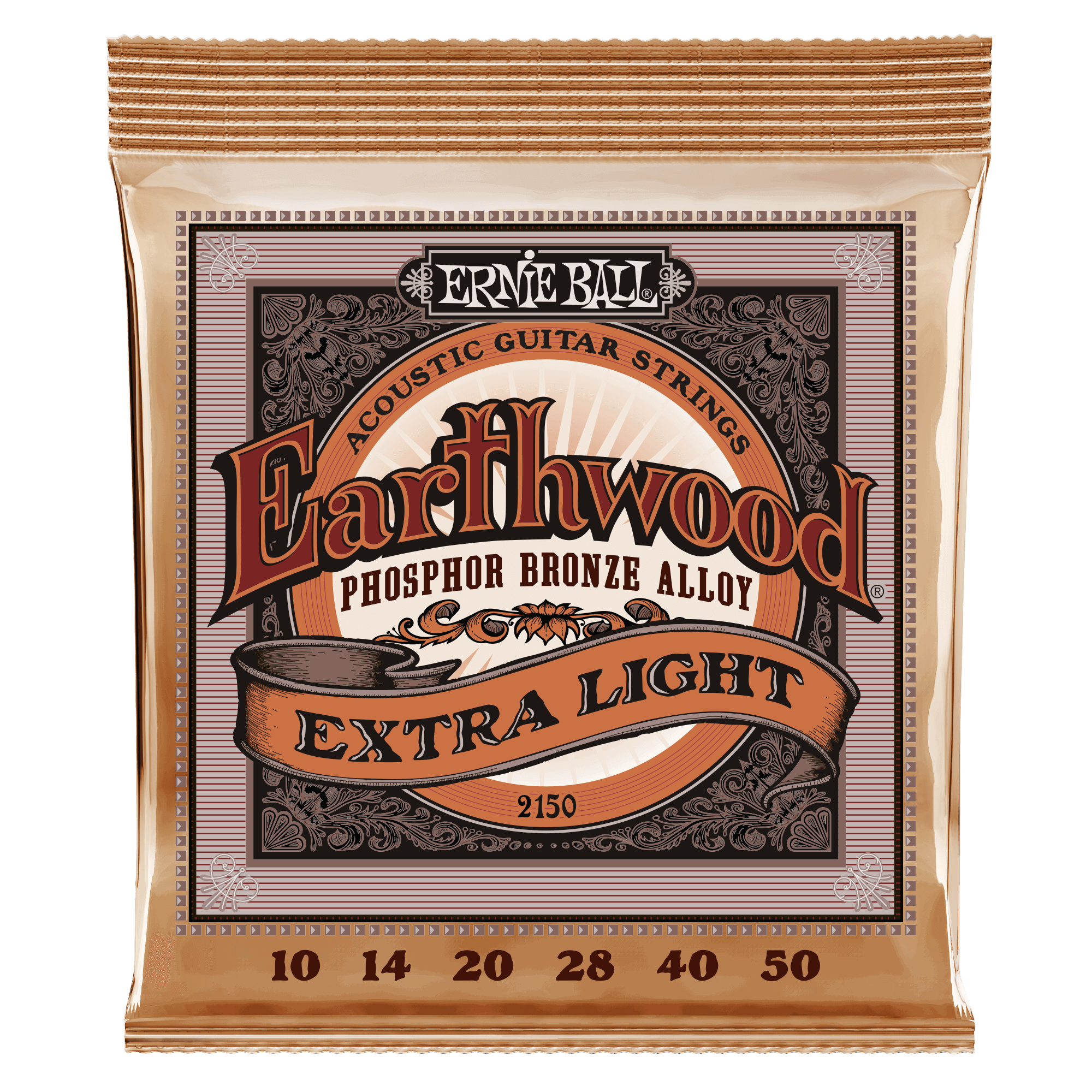 ERNIE BALL Cordes Acoustiques Earthwood Phosphor Bronze Jeu Extra Light 10 50 - P02150 ERNIE BALL Cordes Acoustiques Earthwood Phosphor Bronze Jeu Extra Light 10 50