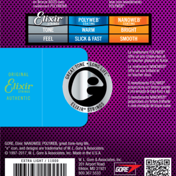 ELIXIR Cordes Acoustiques Polyweb Bronze 80 20 Jeu Extra Light 10 47