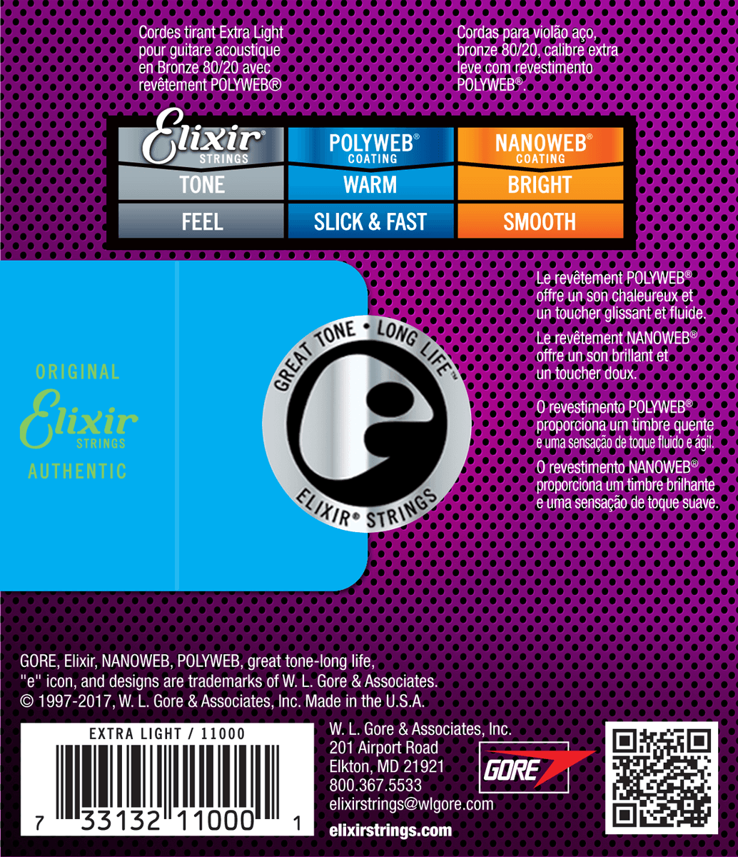 ELIXIR Cordes Acoustiques Polyweb Bronze 80 20 Jeu Extra Light 10 47 - 38106-38106-media_photo2-cel-11000-3 ELIXIR Cordes Acoustiques Polyweb Bronze 80 20 Jeu Extra Light 10 47