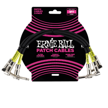 ERNIE BALL Cable Instrument Patch Noir Coude x 3 30 CM
