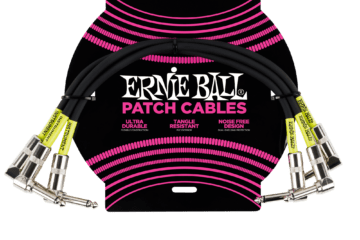 ERNIE BALL Cable Instrument Patch Noir Coude x 3 30 CM