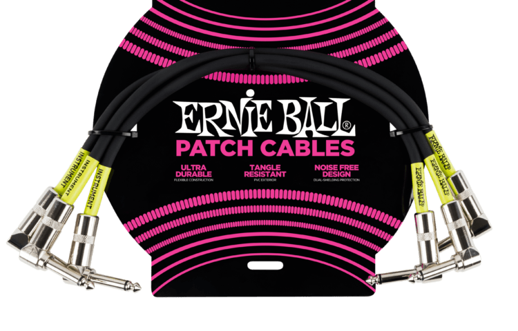 ERNIE BALL Cable Instrument Patch Noir Coude x 3 30 CM