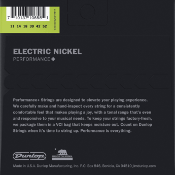 DUNLOP Cordes Electriques Nickel Plated Steel Jeu Medium Heavy 11 52