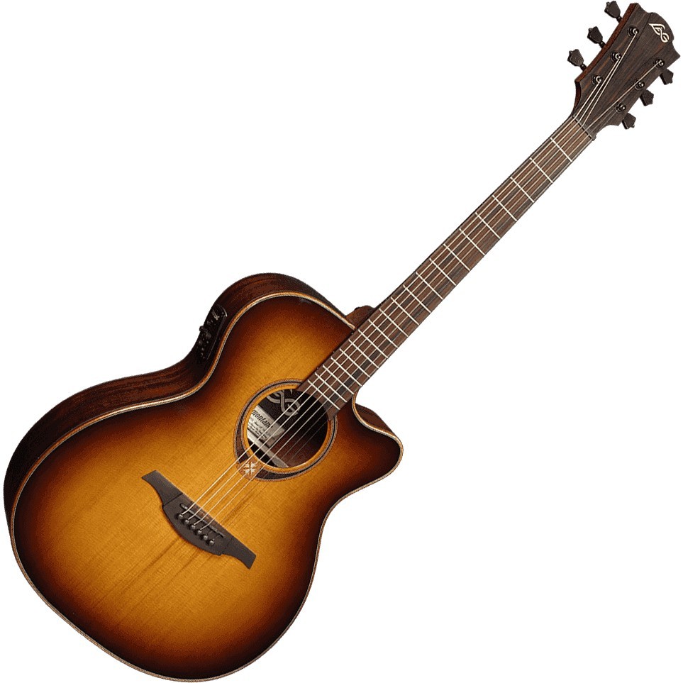 LAG Tramontane 118 Auditorium Cutaway Electro Brown Shadow