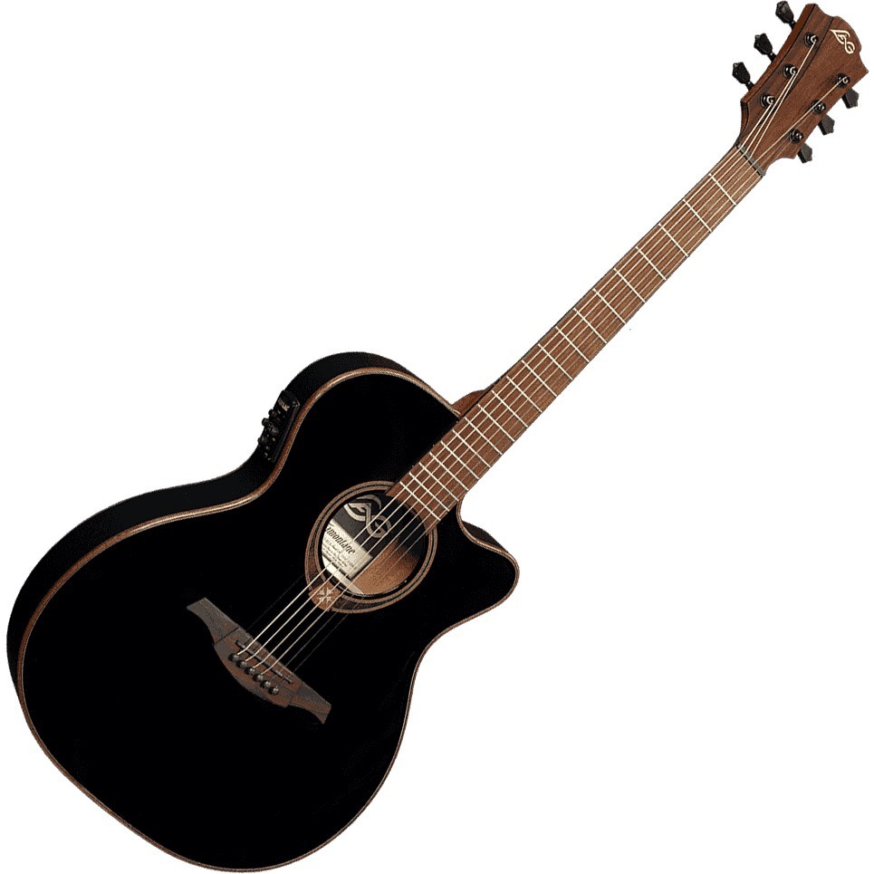 LAG Tramontane 118 Auditorium Slim Cutaway Electro Black