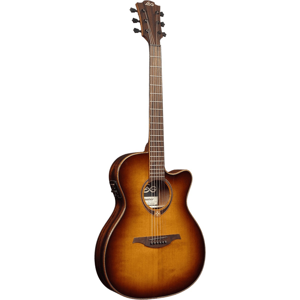 LAG Tramontane 118 Auditorium Slim Cutaway Electro Brown Shadow