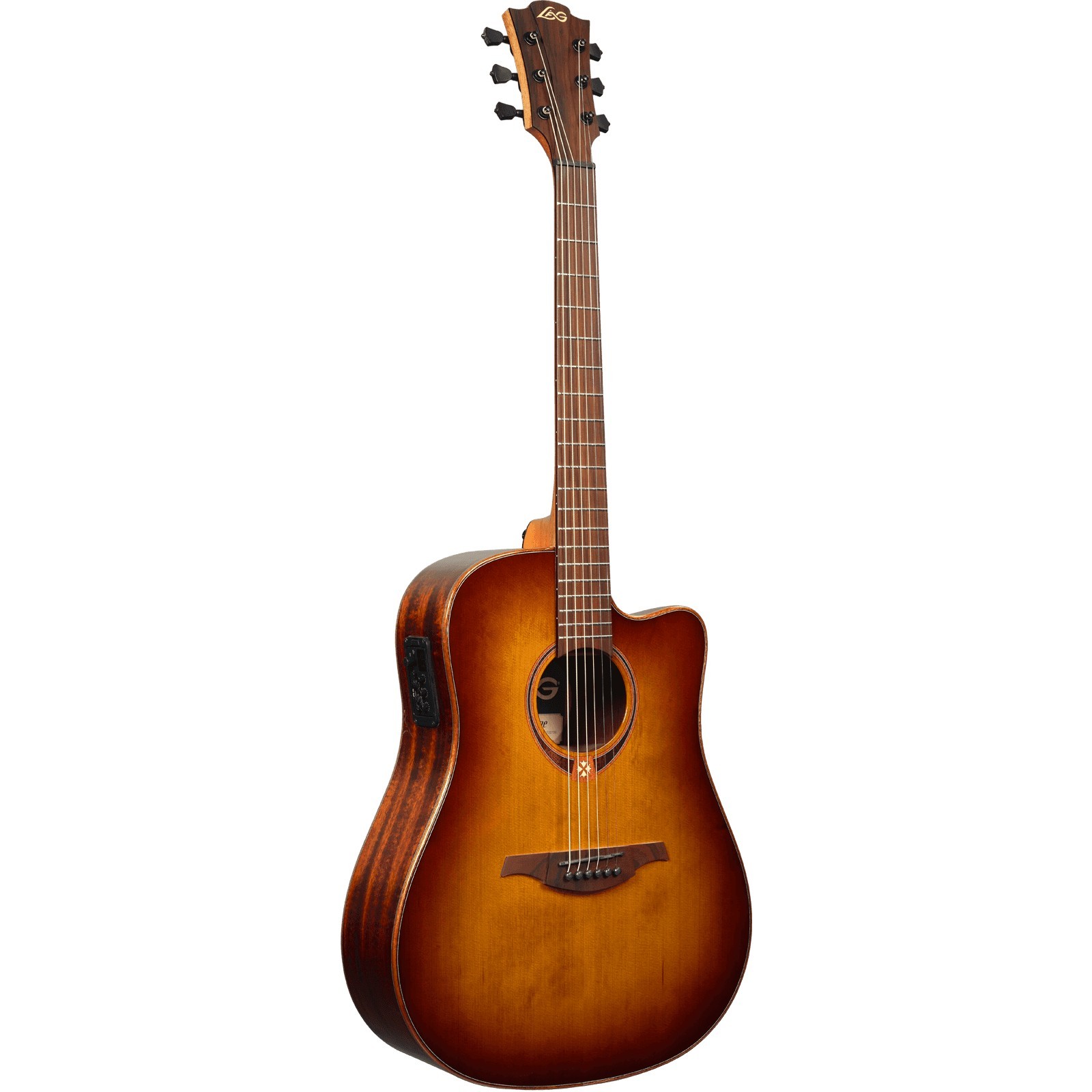 LAG Tramontane 118 Dreadnought Cutaway Electro Brown Shadow