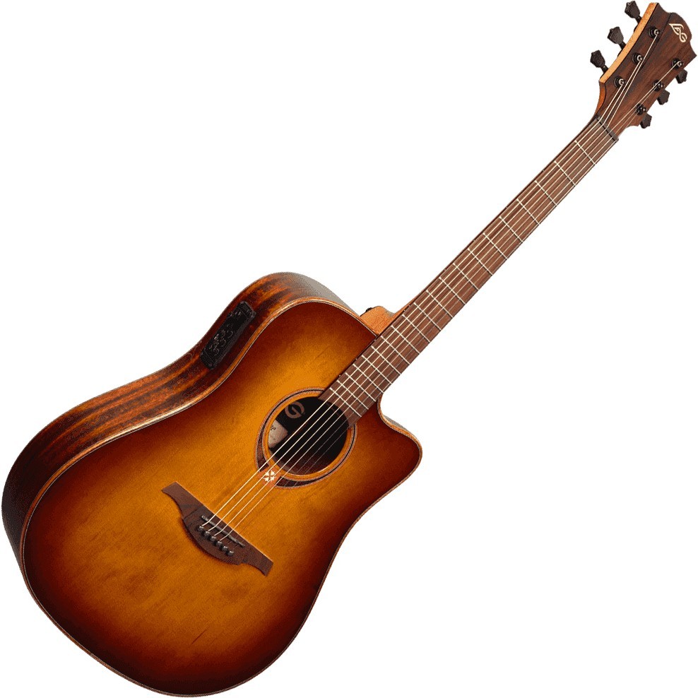 LAG Tramontane 118 Dreadnought Cutaway Electro Brown Shadow