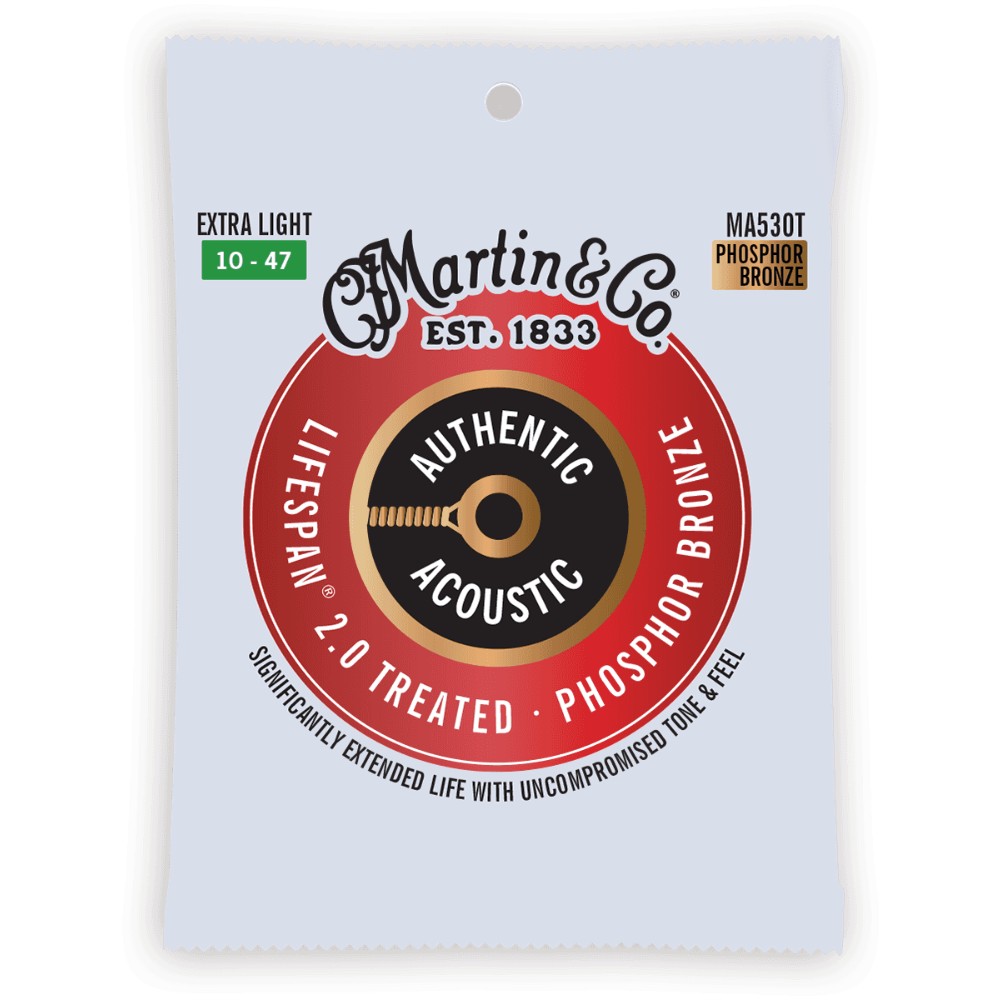 MARTIN Cordes Acoustiques Authentic Acoustic Treated Phosphor Bronze Jeu Extra Light 10 47 - Front MARTIN Cordes Acoustiques Authentic Acoustic Treated Phosphor Bronze Jeu Extra Light 10 47