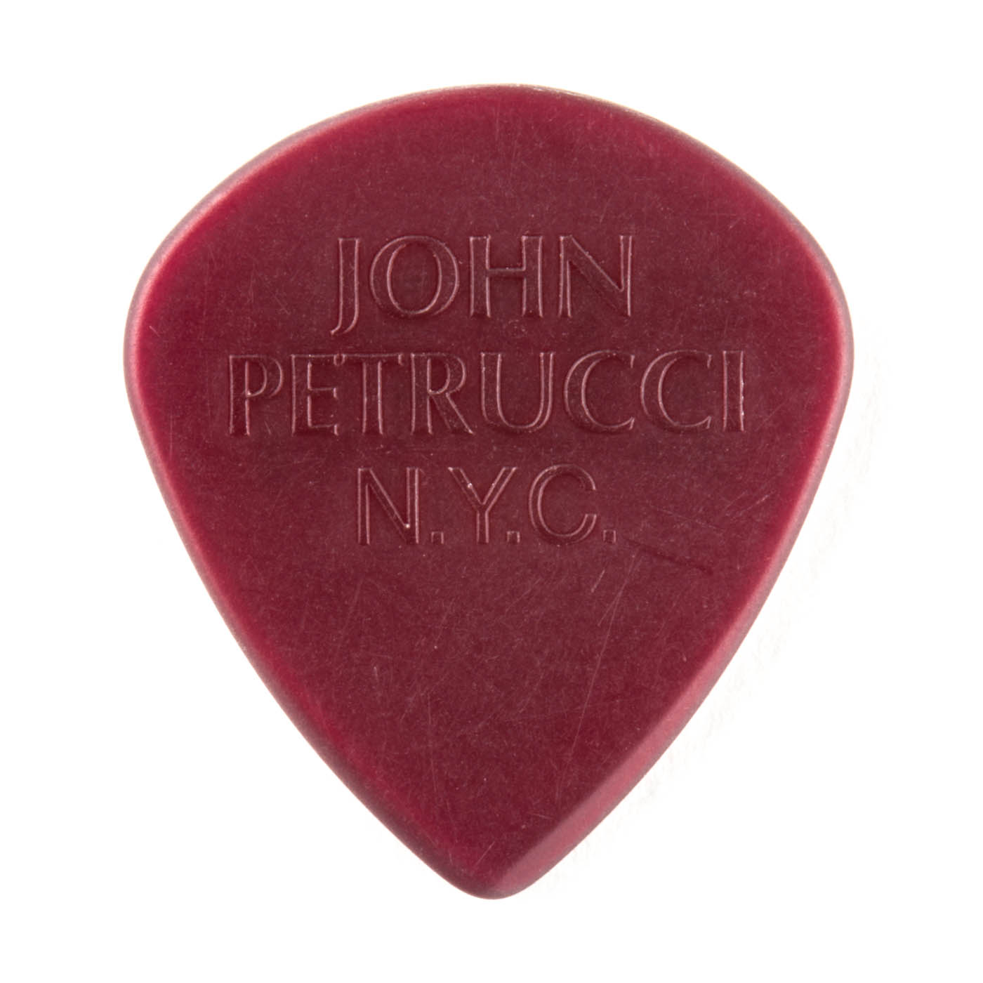 Sachet de 6 médiators DUNLOP Médiators John Petrucci Signature Primetone de 1,38 mm d’épaisseur en finition Ox Blood.