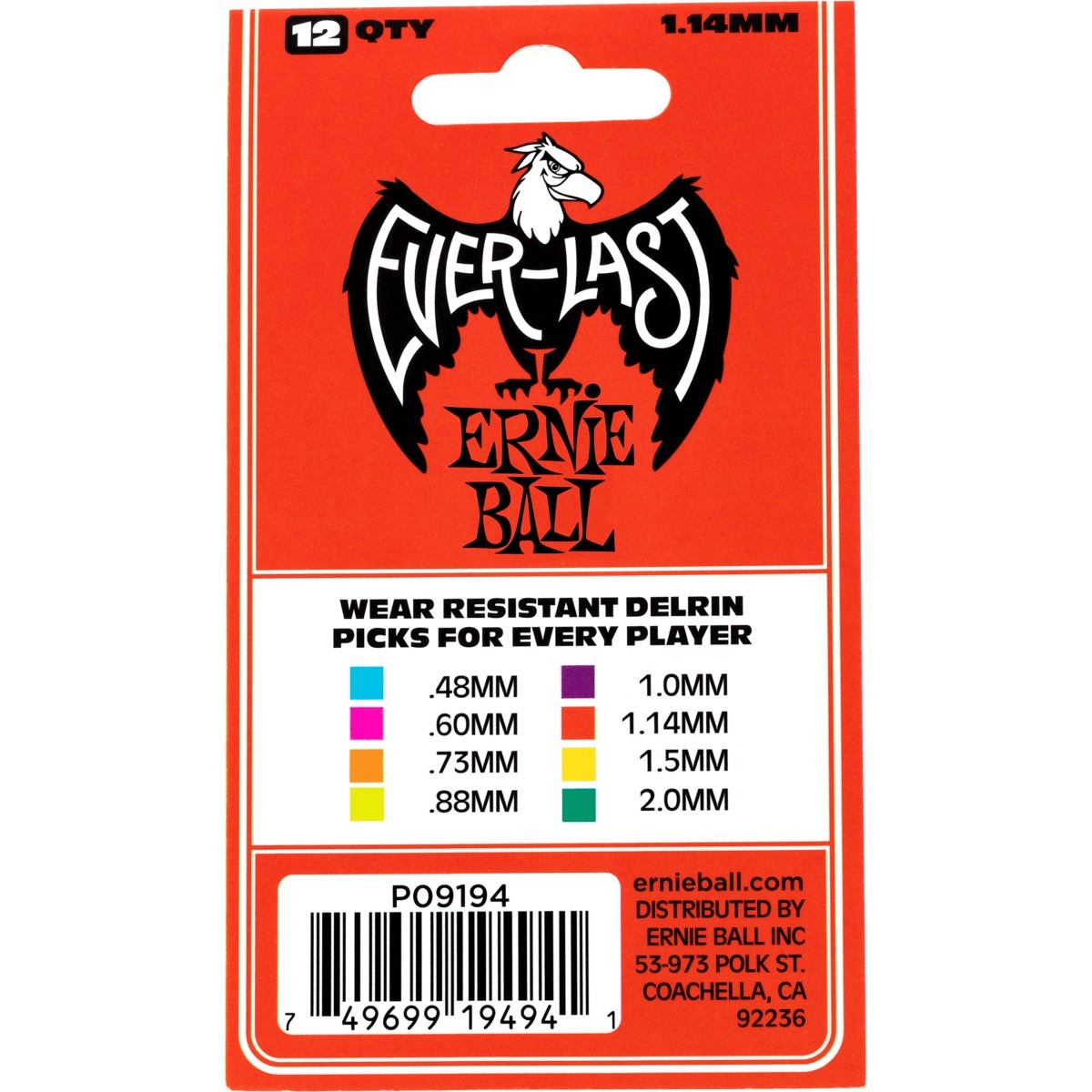 ERNIE BALL Médiators Everlast ERNIE BALL Médiators Everlast