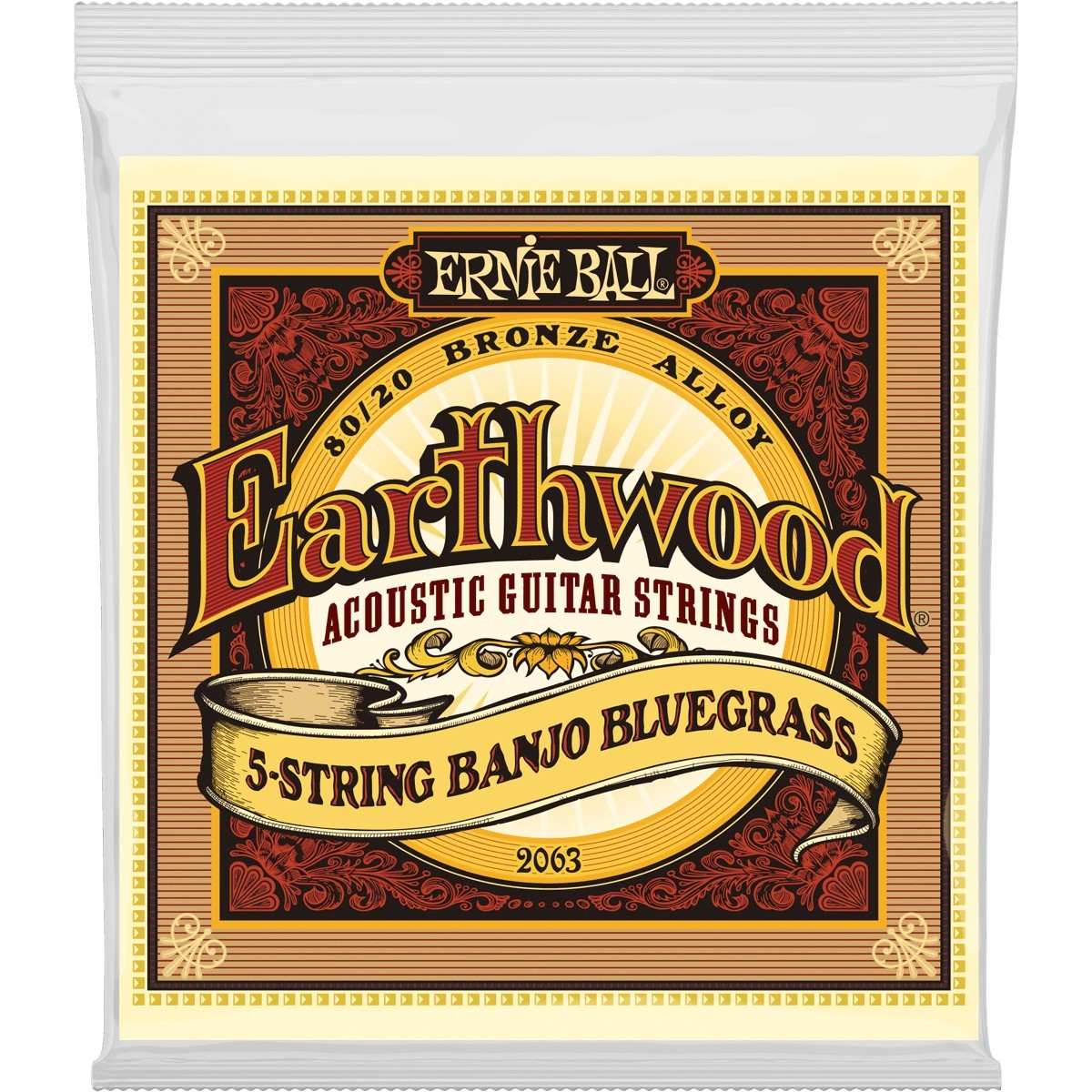 ERNIE BALL Cordes Banjos Earthwood 80 20 Bronze Jeu Light 9 20