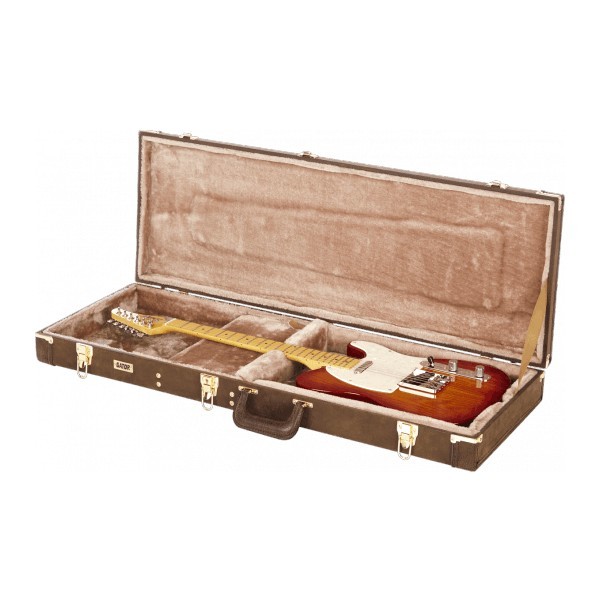 GATOR Etui Guitare Bois Deluxe GW Type Electrique Marron Vintage