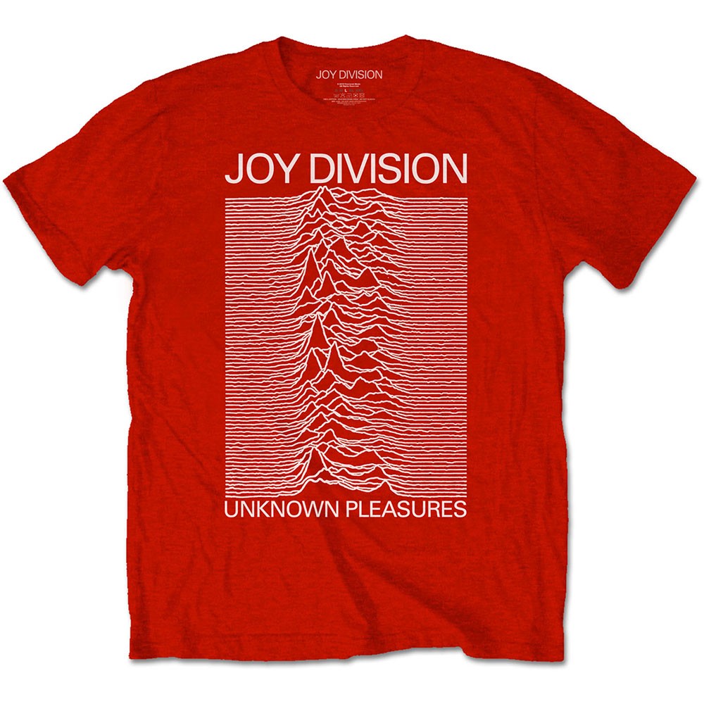 JOY DIVISION Unknown Pleasures White On Red