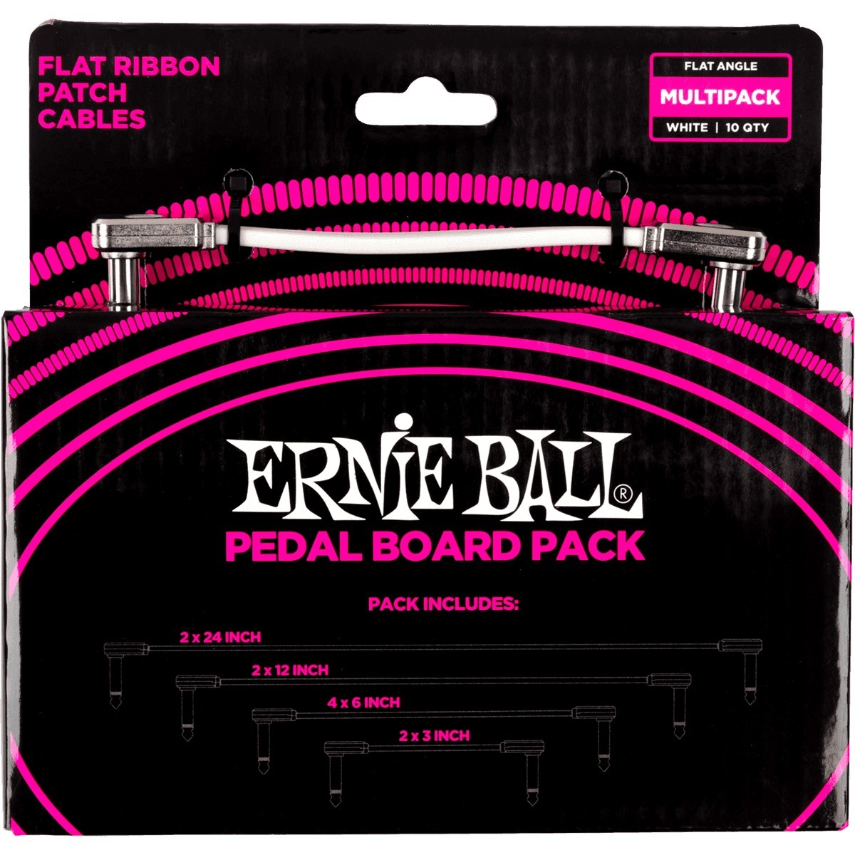 ERNIE BALL Cable Instrument Patch Flat Ribbon Pedal Board Pack
