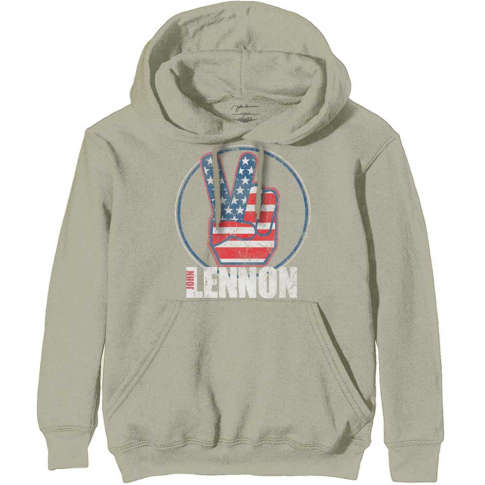 JOHN LENNON Peace Fingers US Flag