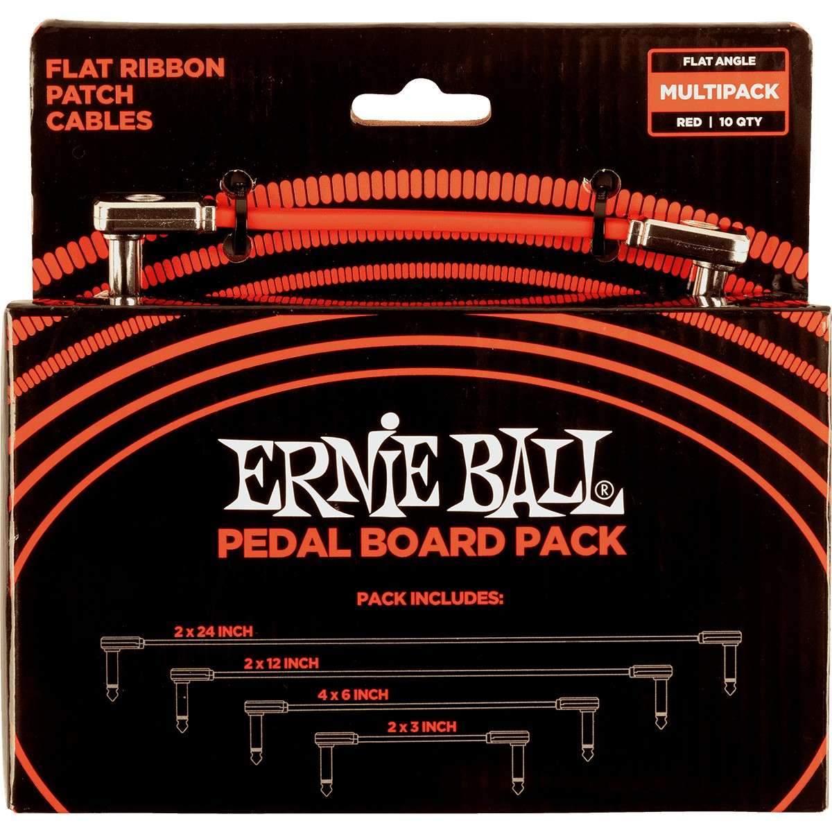 RNIE BALL Cable Instrument Patch Flat Ribbon Pedal Board Pack
