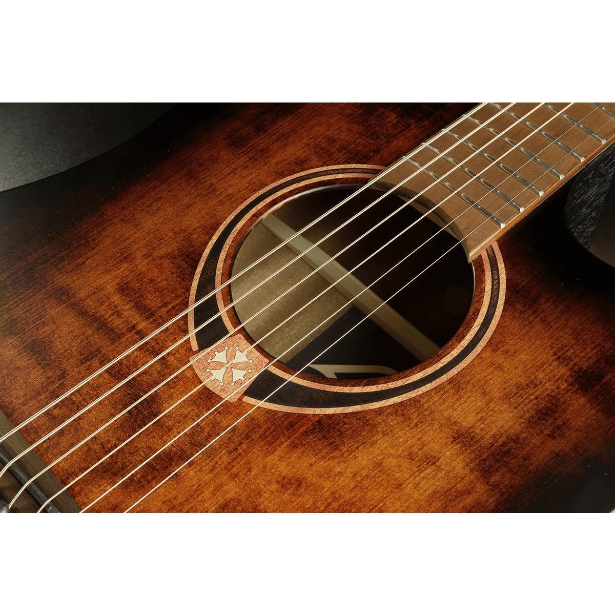 LAG Tramontane 70 Dreadnought Cutaway Electro Black And Brown LAG Tramontane 70 Dreadnought Cutaway Electro Black And Brown