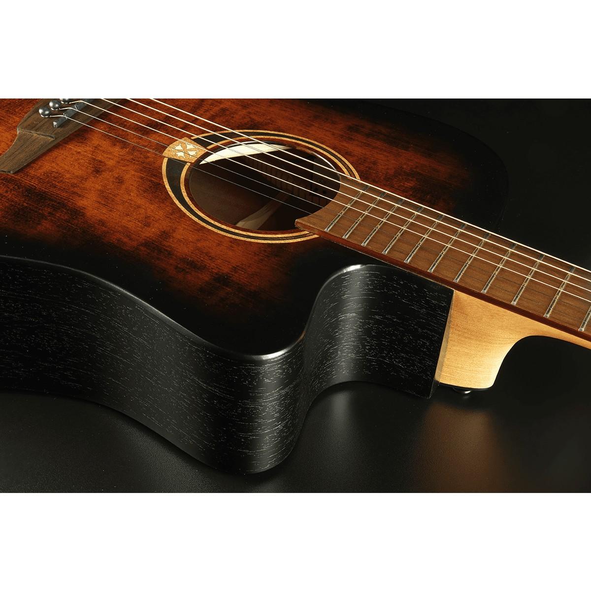 LAG Tramontane 70 Dreadnought Cutaway Electro Black And Brown LAG Tramontane 70 Dreadnought Cutaway Electro Black And Brown