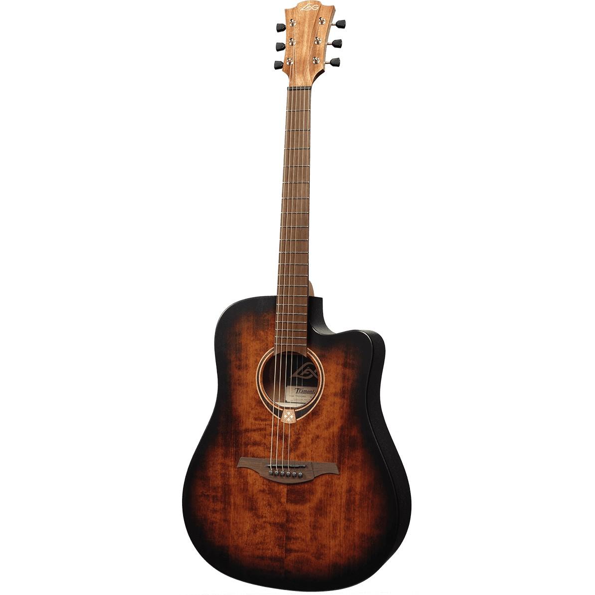 LAG Tramontane 70 Dreadnought Cutaway Electro Black And Brown