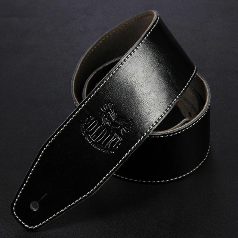 SOLDIER Sangle Cuir Lisse Noir