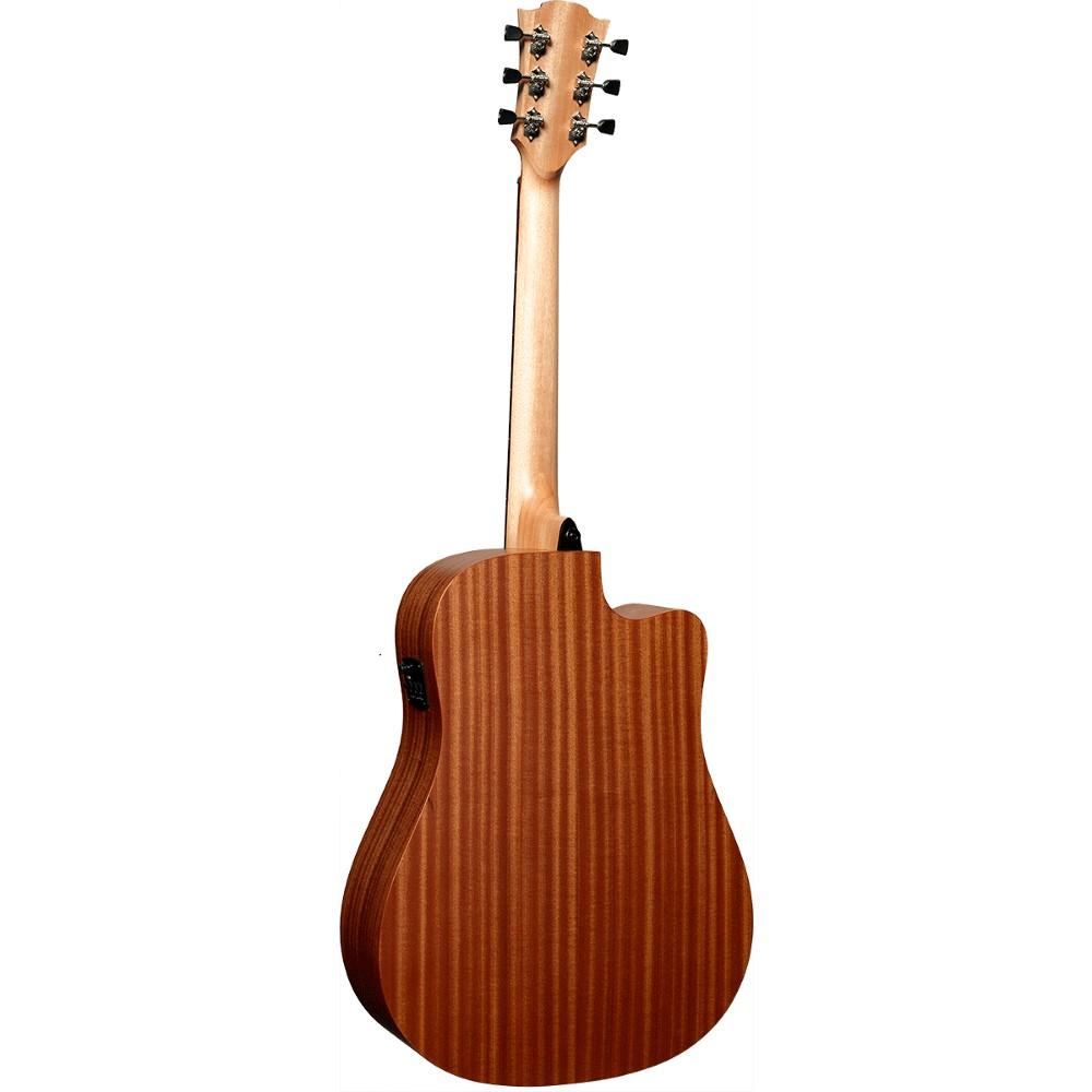 LAG Tramontane 70 Dreadnought Cutaway Electro Lefty Natural back LAG Tramontane 70 Dreadnought Cutaway Electro Lefty Natural