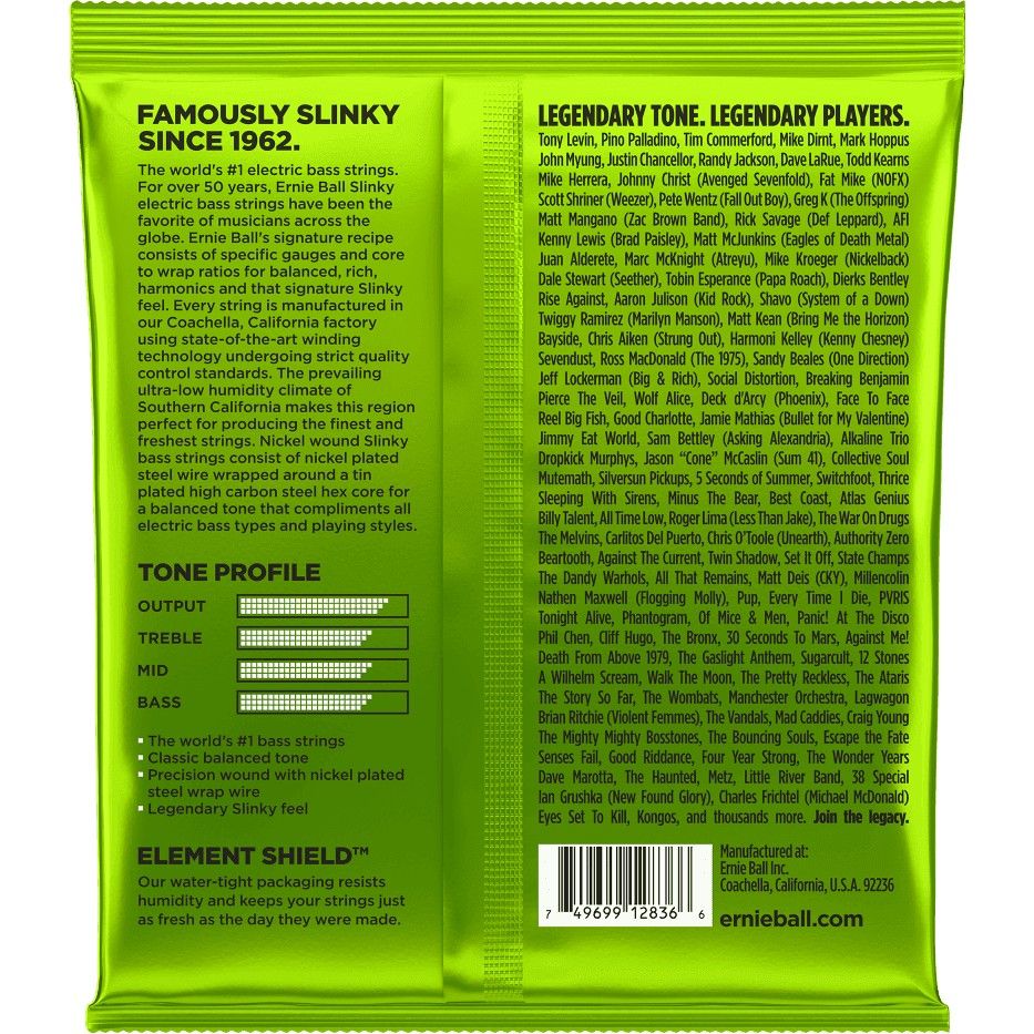 ERNIE BALL Cordes Basses Slinky Nickel Wound Jeu 5 Cordes Regular Slinky