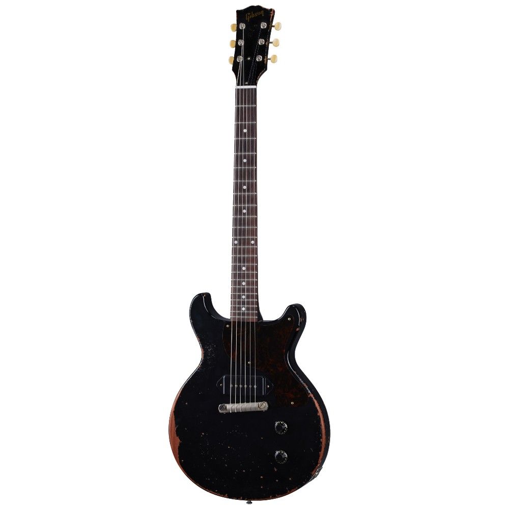 GIBSON CUSTOM MURPHY LAB 1960 Les Paul Junior Double Cut Ebony Ultra Heavy Aged front GIBSON CUSTOM MURPHY LAB 1960 Les Paul Junior Double Cut Ebony Ultra Heavy Aged