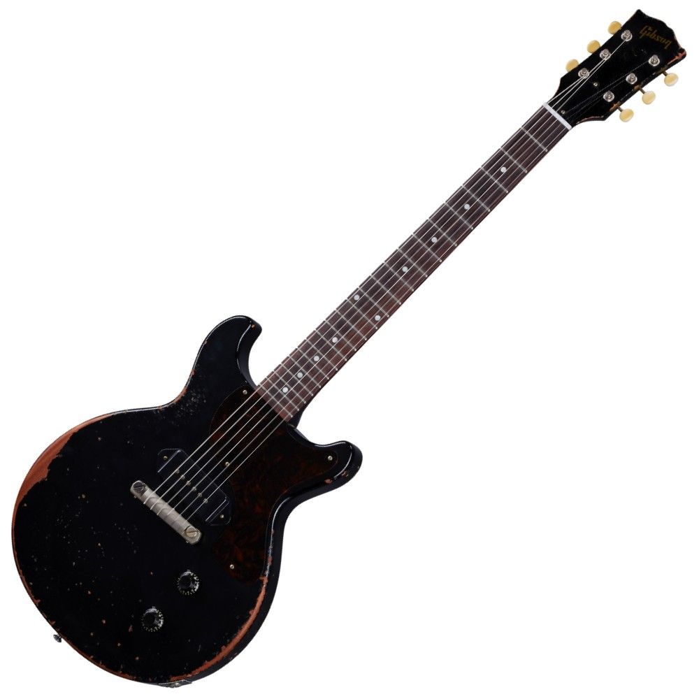 GIBSON CUSTOM MURPHY LAB 1960 Les Paul Junior Double Cut Ebony Ultra Heavy Aged lean GIBSON CUSTOM MURPHY LAB 1960 Les Paul Junior Double Cut Ebony Ultra Heavy Aged