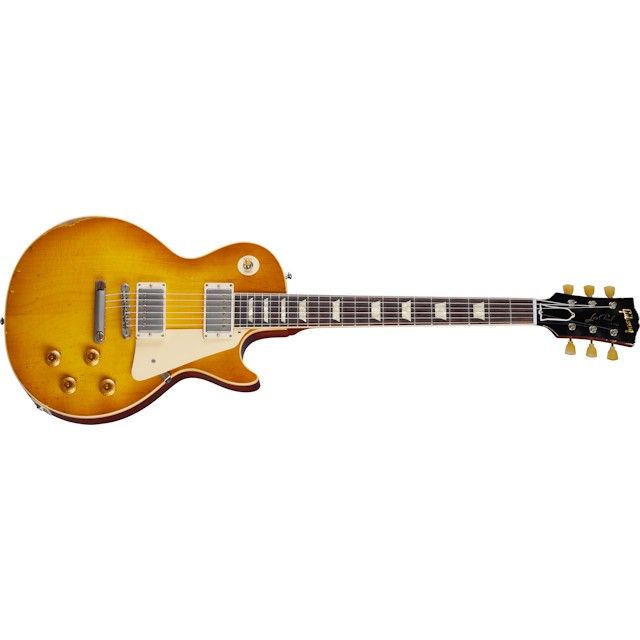 GIBSON CUSTOM MURPHY LAB 1958 Les Paul Standard Lemon Burst Heavy Aged front 2 GIBSON CUSTOM MURPHY LAB 1958 Les Paul Standard Lemon Burst Heavy Aged