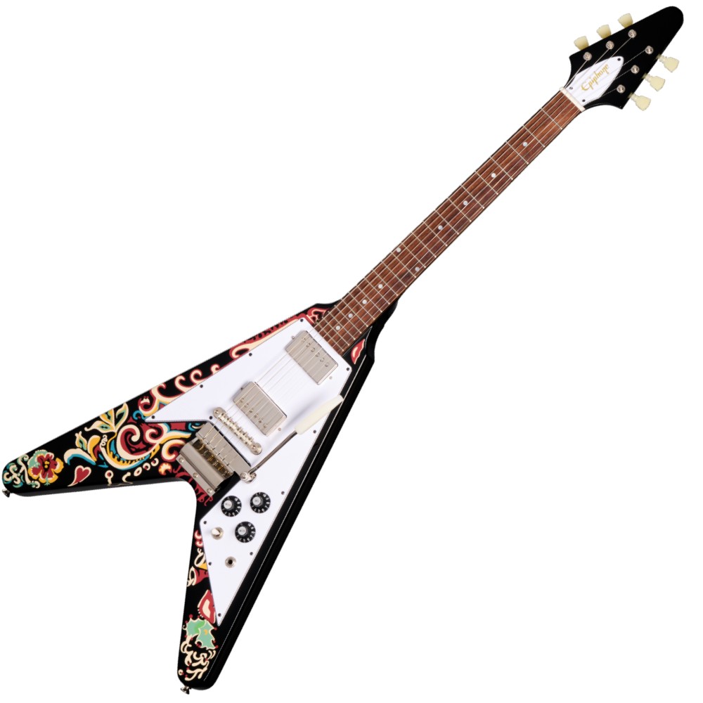 EPIPHONE Jimi Hendrix Love Drops Flying V front 1 EPIPHONE Jimi Hendrix Love Drops Flying V