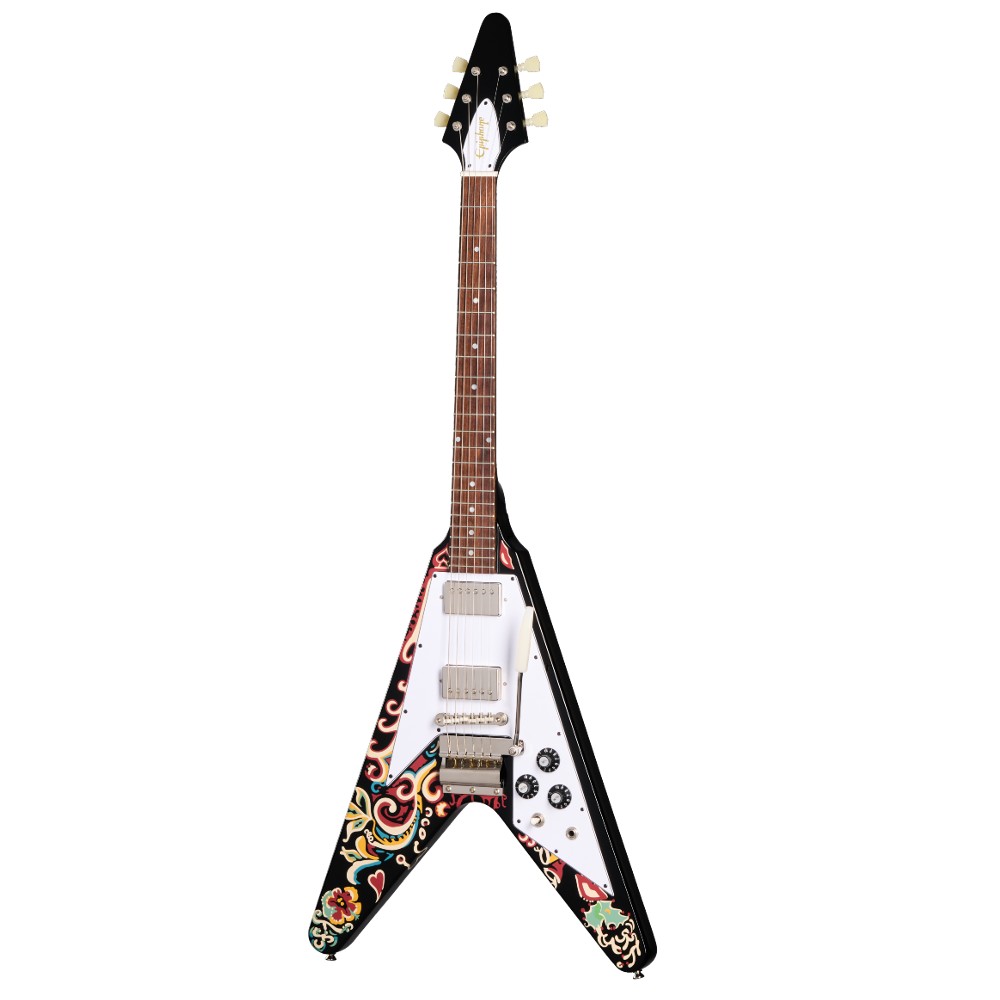 EPIPHONE Jimi Hendrix Love Drops Flying V front EPIPHONE Jimi Hendrix Love Drops Flying V
