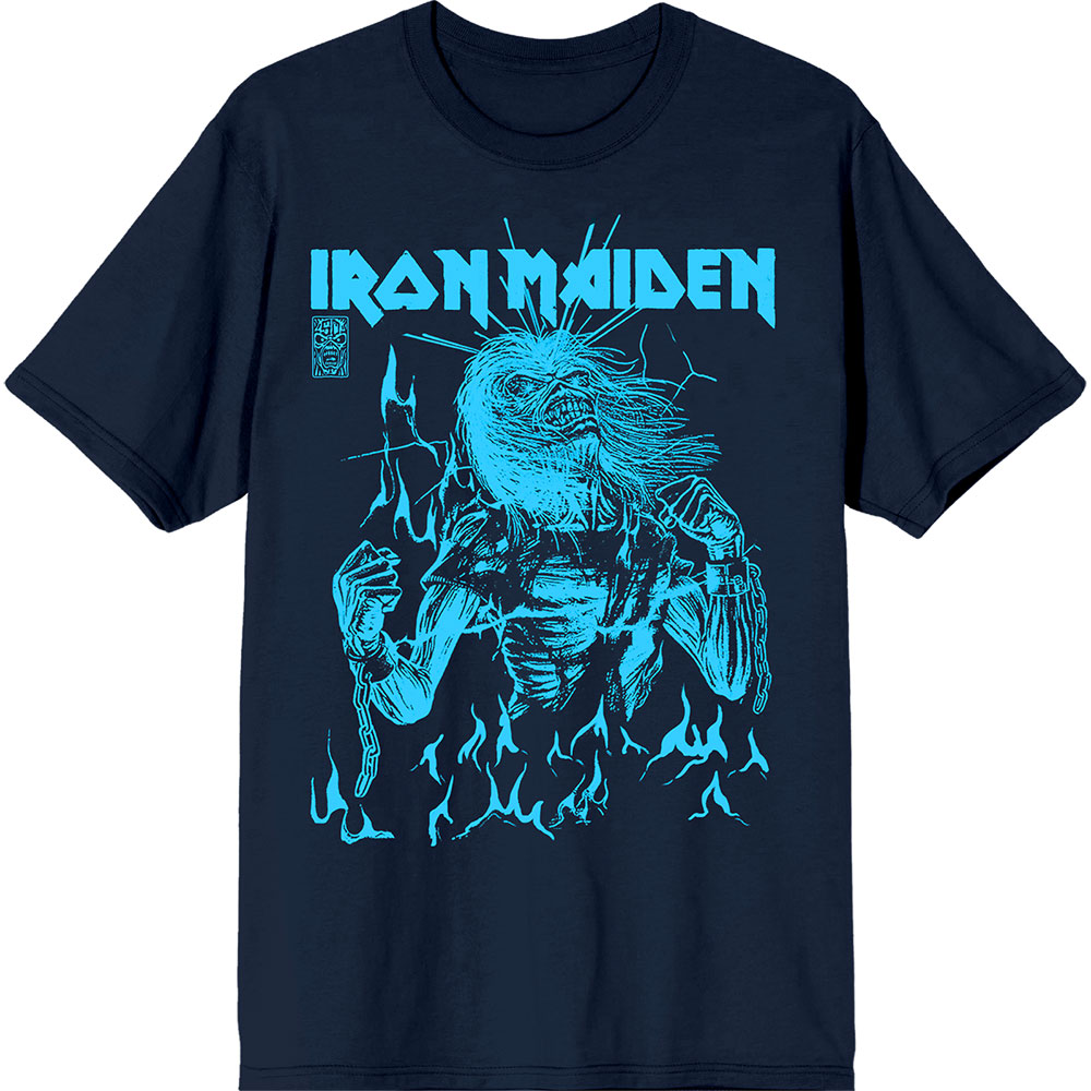 T-shirt IRON MAIDEN Life After Death Flames Blue
