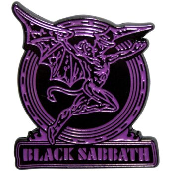 Pin's BLACK SABBATH Purple Text Logo & Daemon