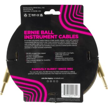 ERNIE BALL Cable Instrument Gaine Tressée Droit-Droit