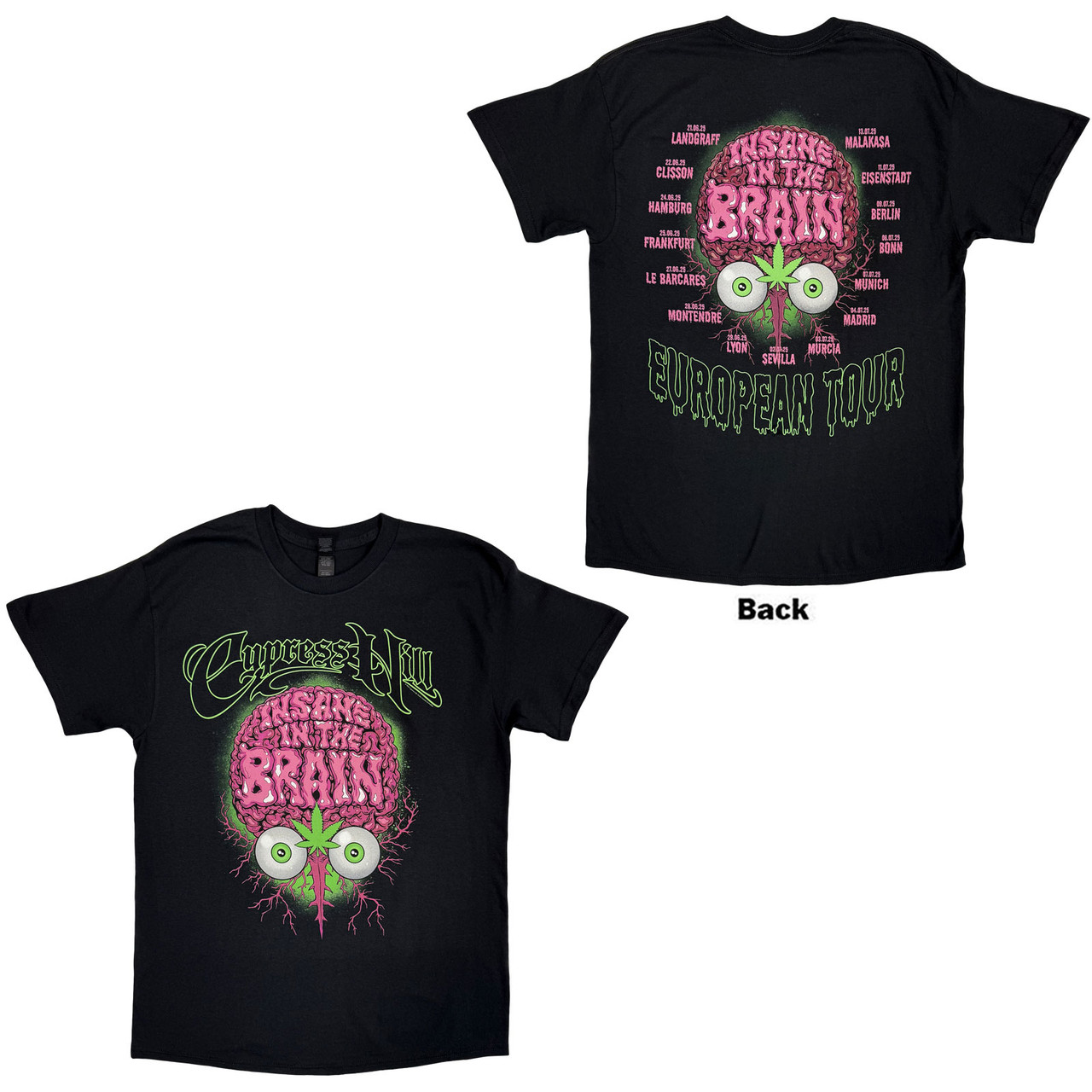 T-shirt CYPRESS HILL Insane EU Tour '25 T-shirt CYPRESS HILL Insane EU Tour '25