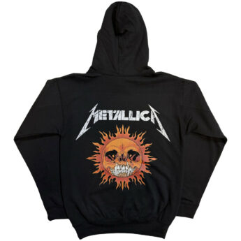 Sweat à capuche METALLICA Worn Pushead Flaming Skull