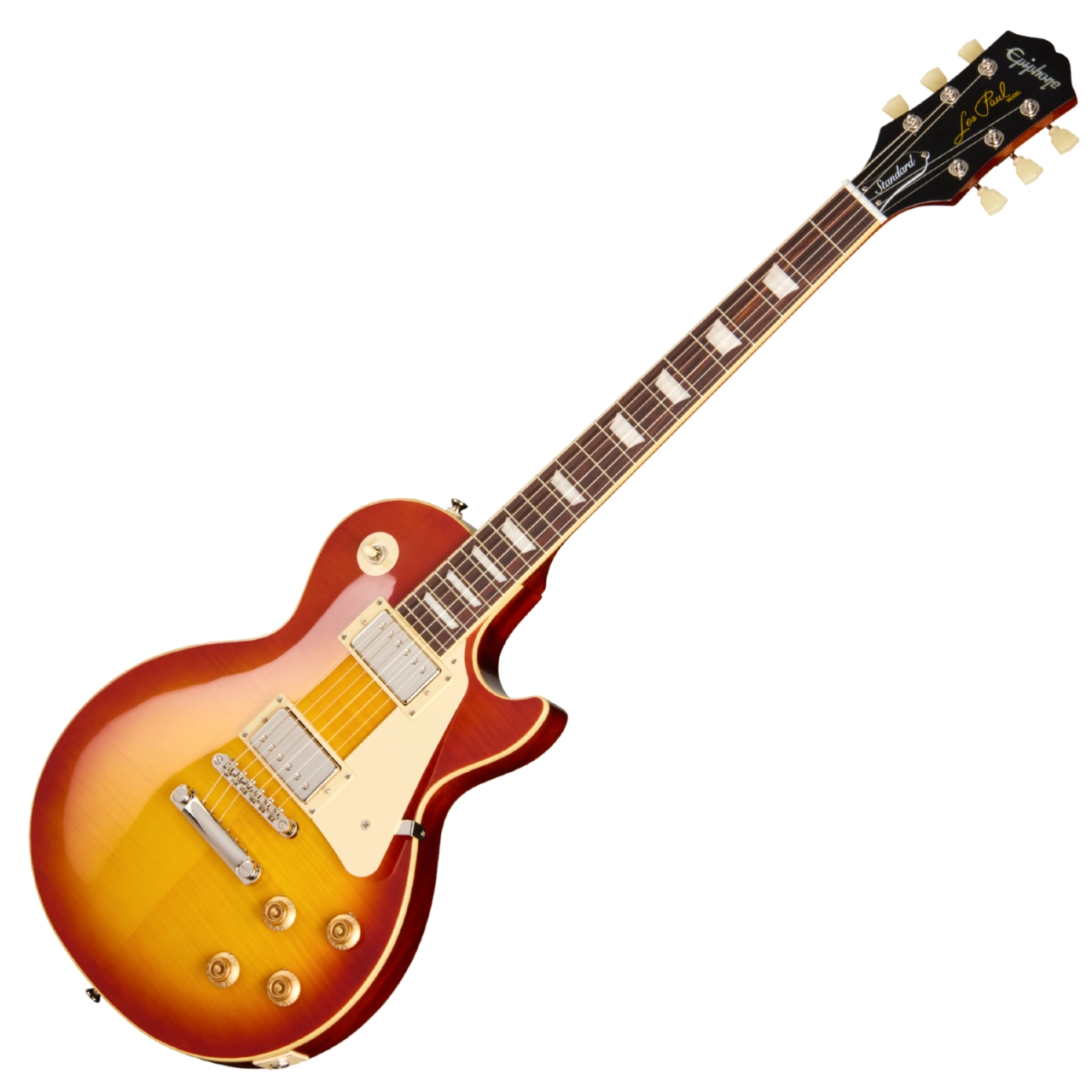 EPIPHONE Les Paul Standard 50s Washed Cherry Sunburst lean EPIPHONE Les Paul Standard 50s Washed Cherry Sunburst