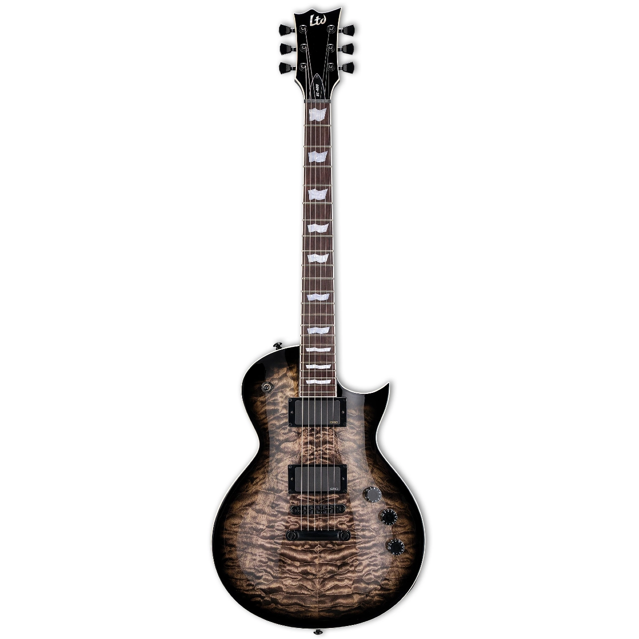ESP LTD EC-400QM See Thru Black Sunburst front ESP LTD EC-400QM See Thru Black Sunburst